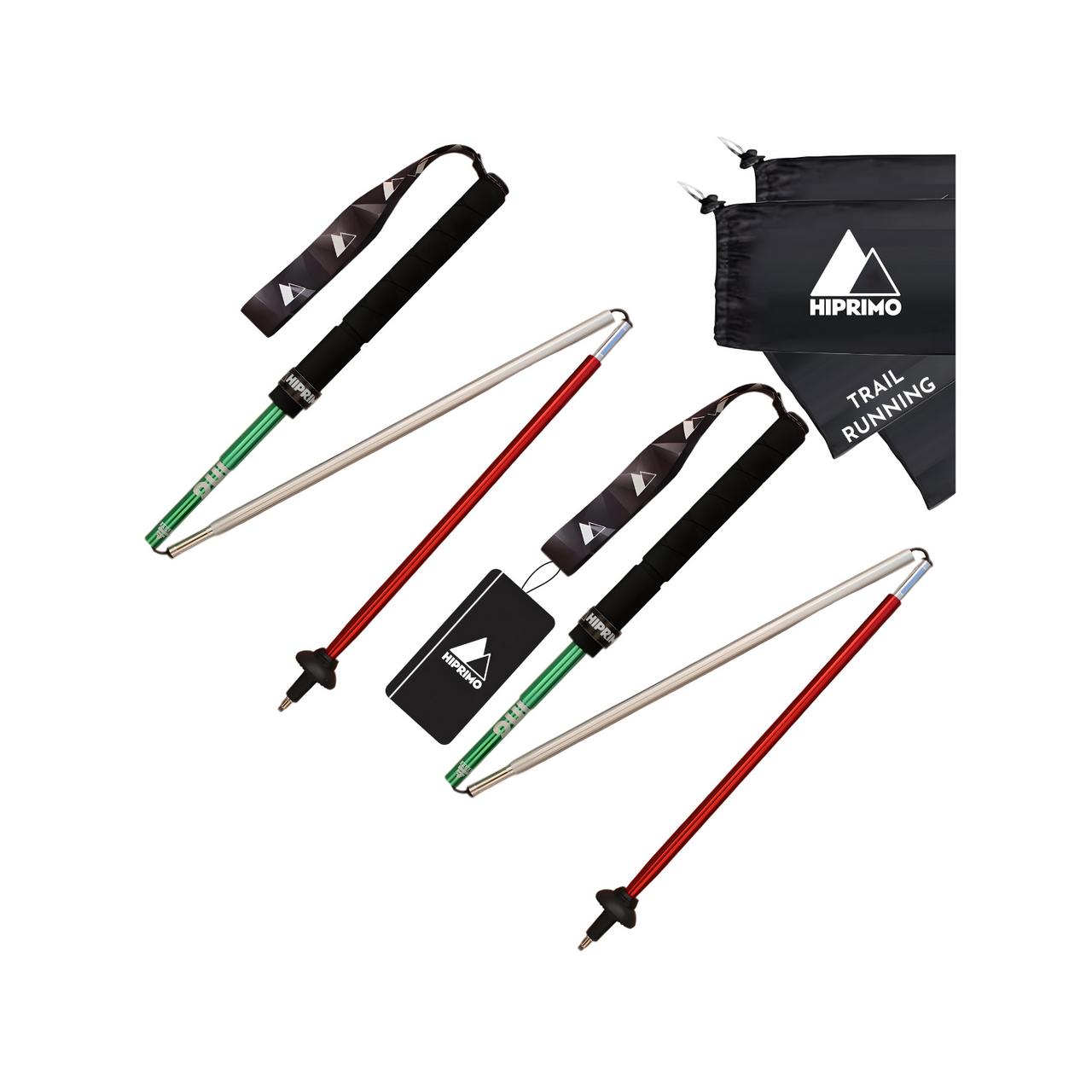 Bastones Trail Running Tricolor Plegables - Aluminio 7075