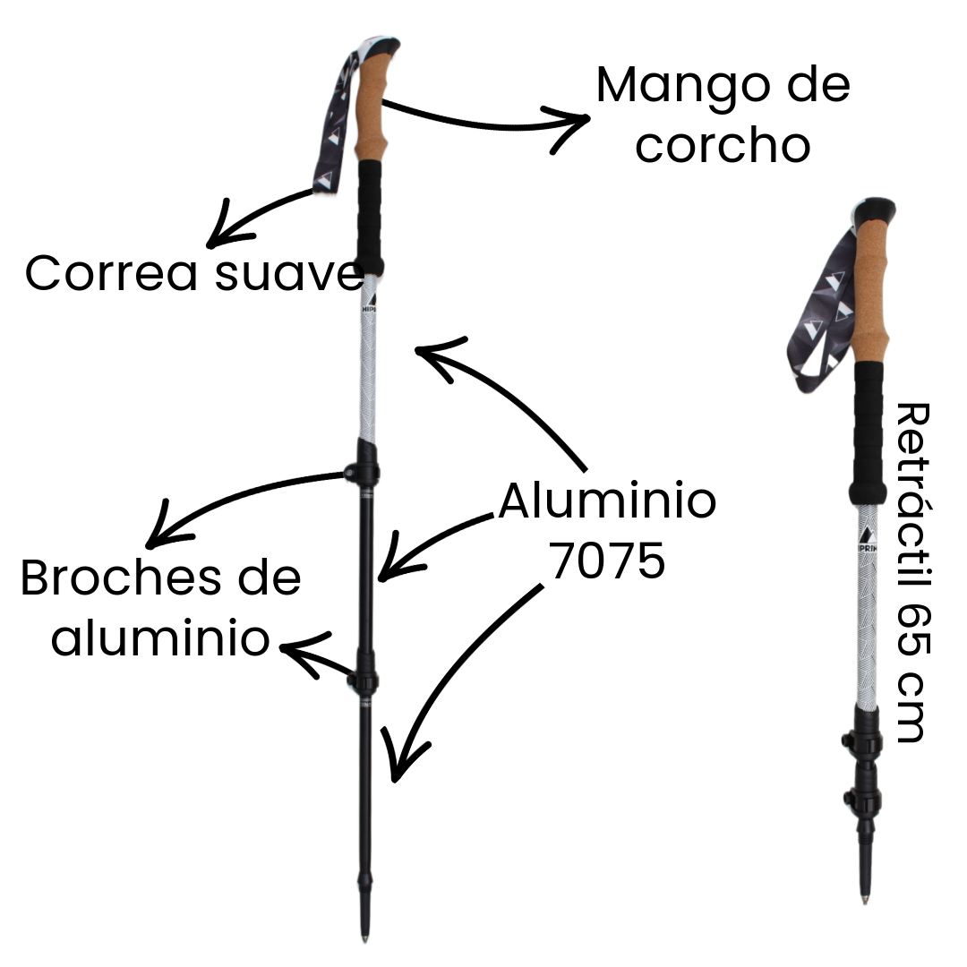 Bastones de Senderismo Telescópico - Aluminio 7075