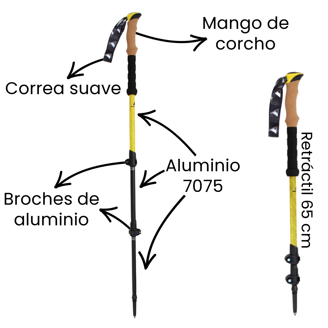 Bastones de Senderismo Telescópico - Aluminio 7075