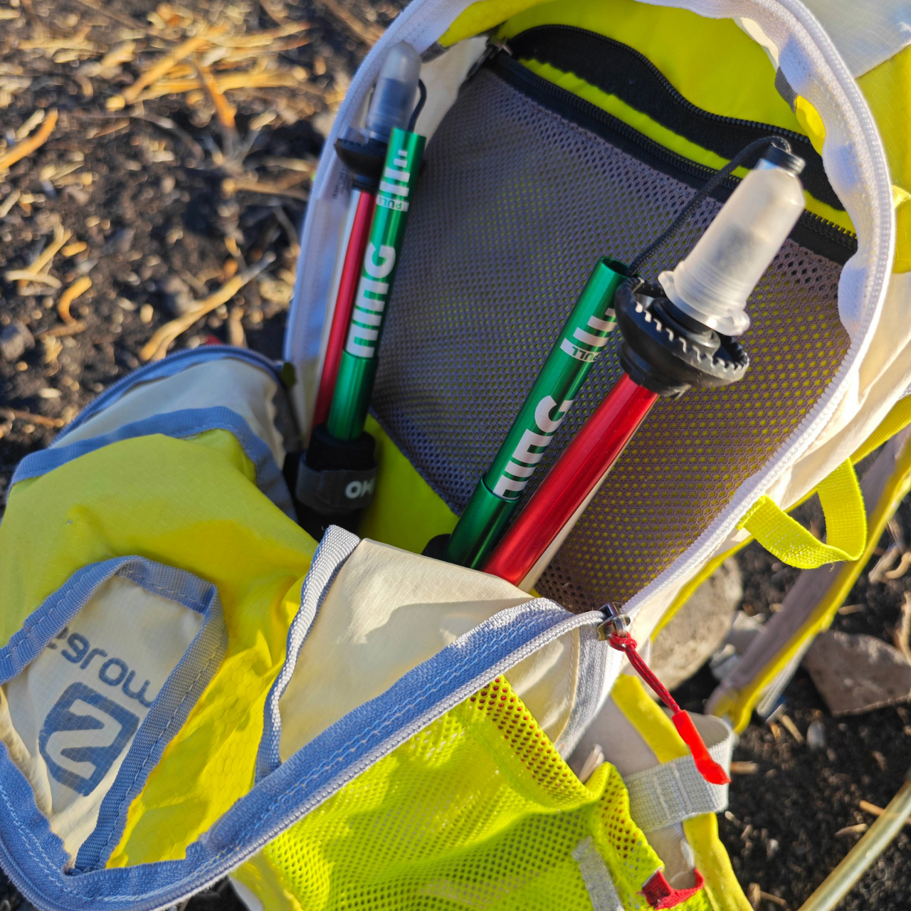 Bastones Trail Running Tricolor Plegables - Aluminio 7075