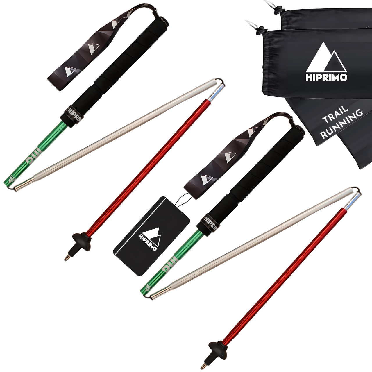 Bastones Trail Running Tricolor Plegables - Aluminio 7075