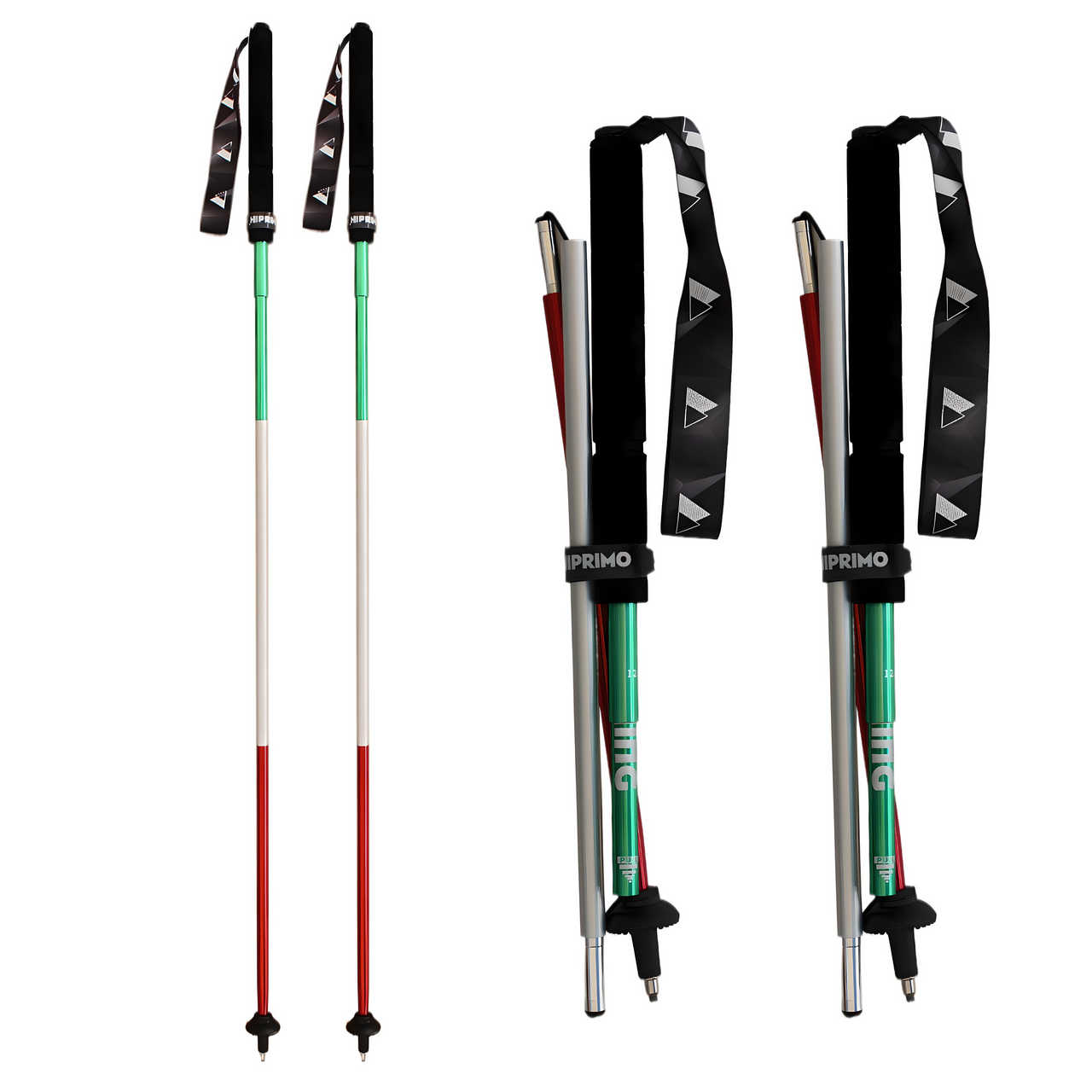 Bastones Trail Running Tricolor Plegables - Aluminio 7075