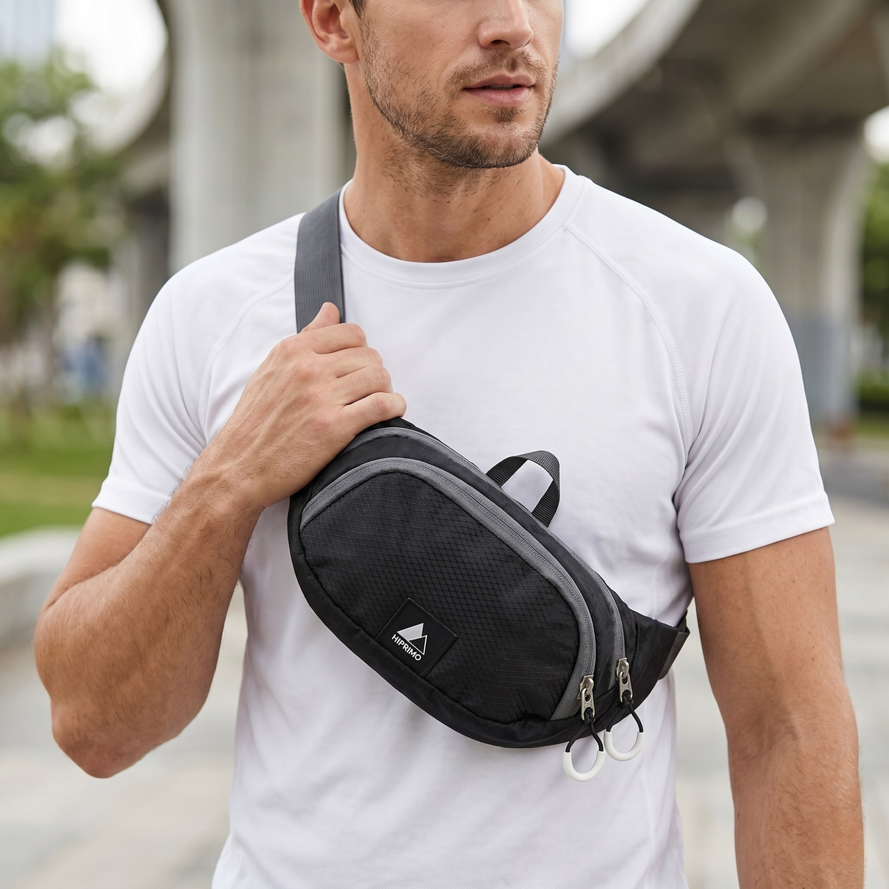 Cangurera Deportiva Hiprimo para Running, Senderismo y Viaje | Riñonera Ajustable con Múltiples Bolsillos