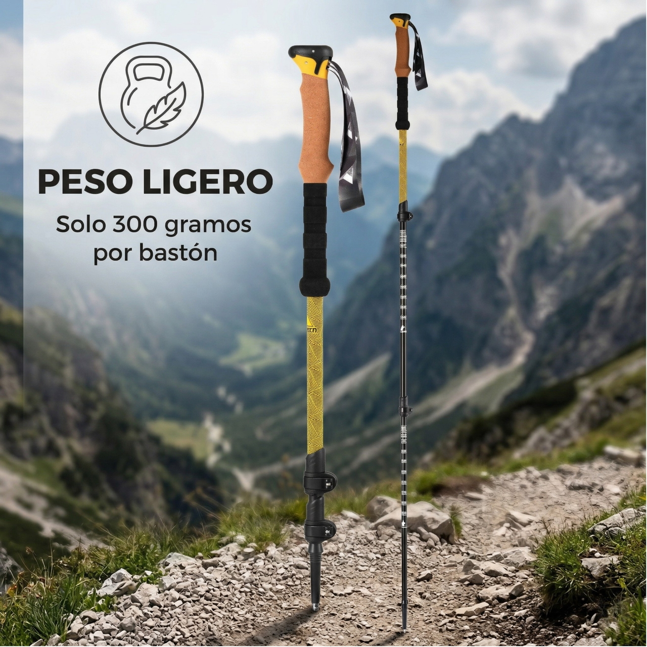 Bastones de Senderismo Telescópico - Aluminio 7075