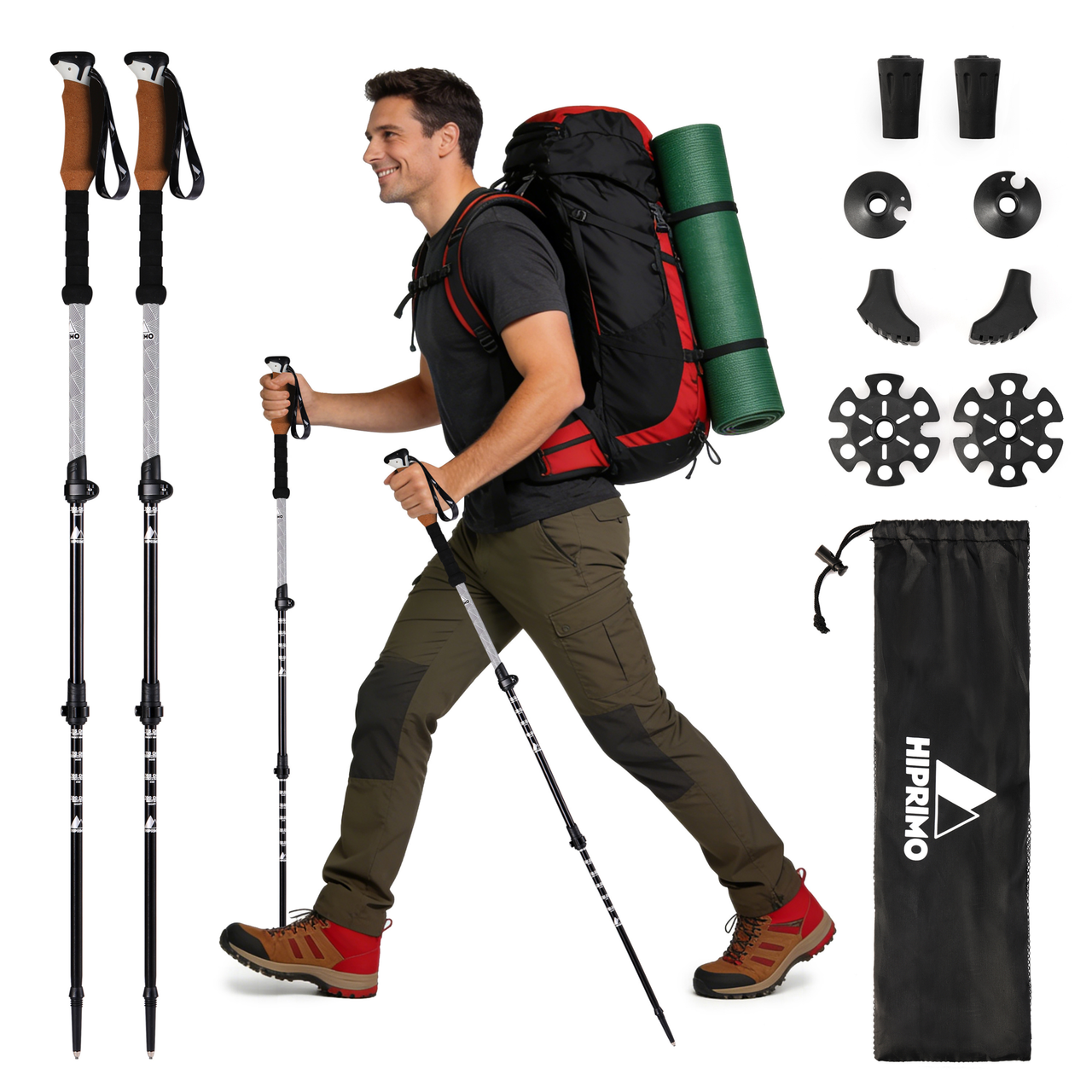 Bastones de Senderismo Telescópico - Aluminio 7075