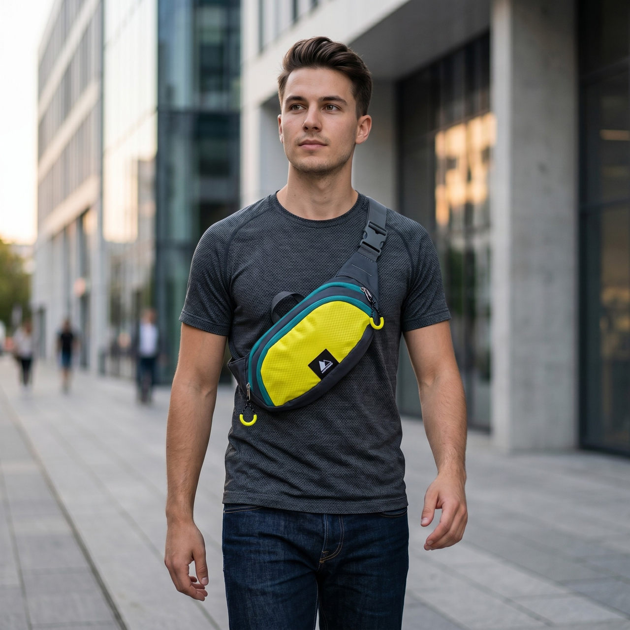 Cangurera Deportiva Hiprimo para Running, Senderismo y Viaje | Riñonera Ajustable con Múltiples Bolsillos
