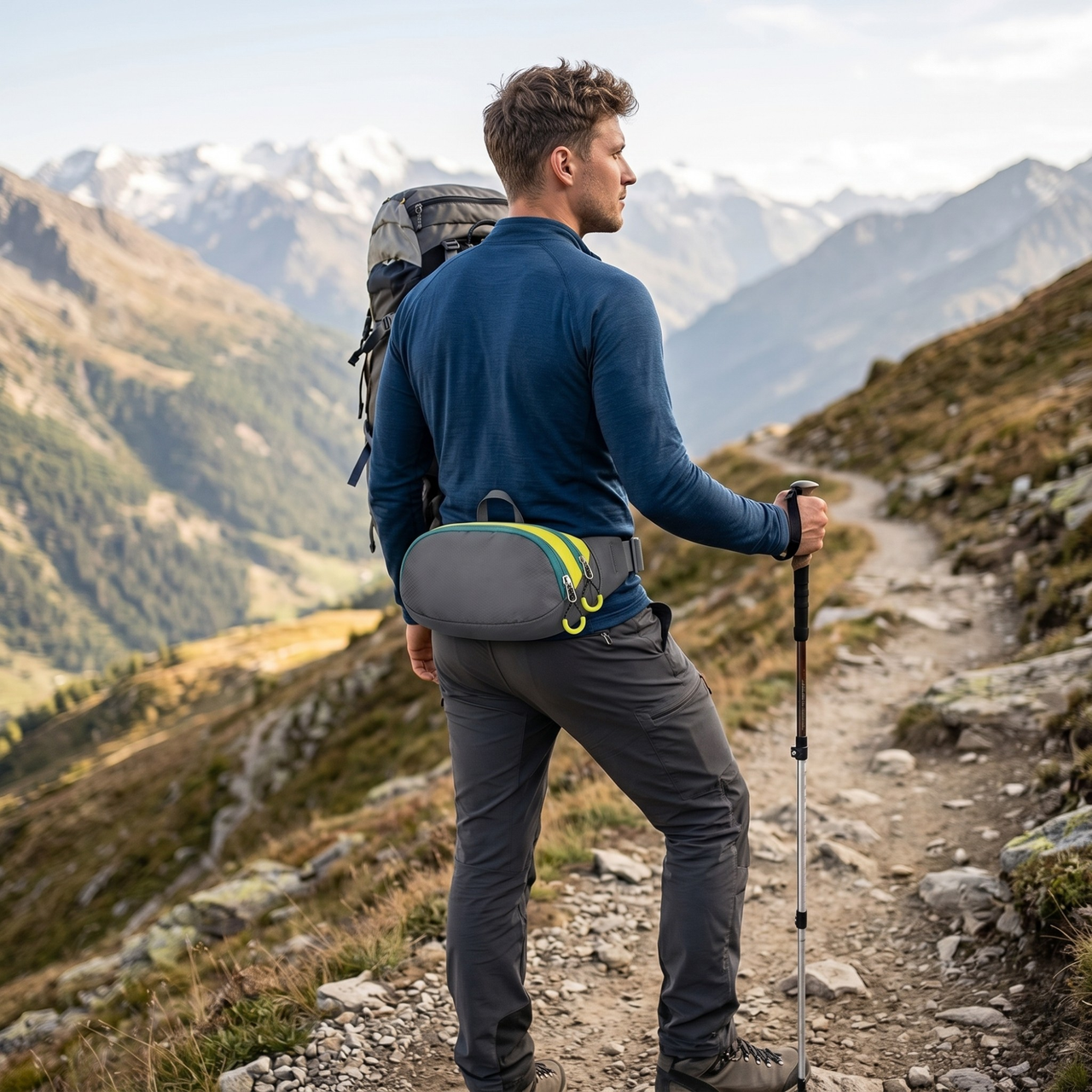 Cangurera Deportiva Hiprimo para Running, Senderismo y Viaje | Riñonera Ajustable con Múltiples Bolsillos