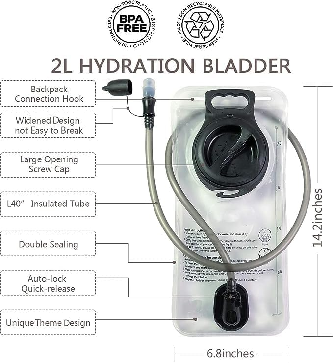 Bolsa de Hidratación para Mochila y Chaleco Deposito Agua 2L y 3L