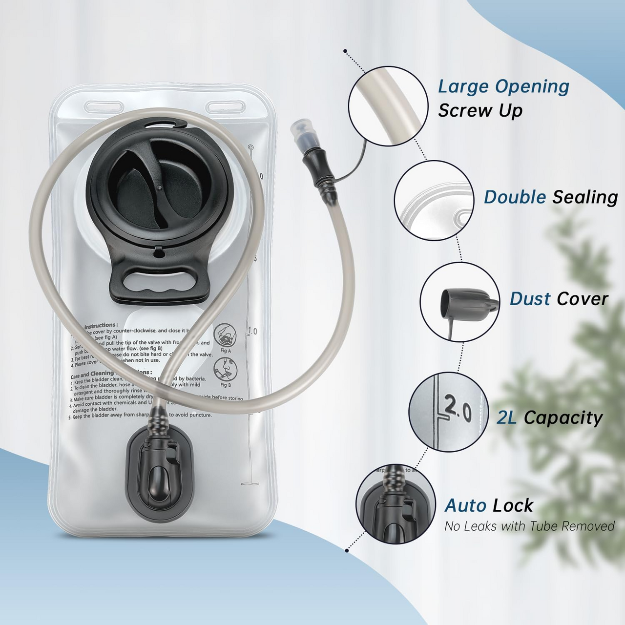 Bolsa de Hidratación para Mochila y Chaleco Deposito Agua 2L y 3L