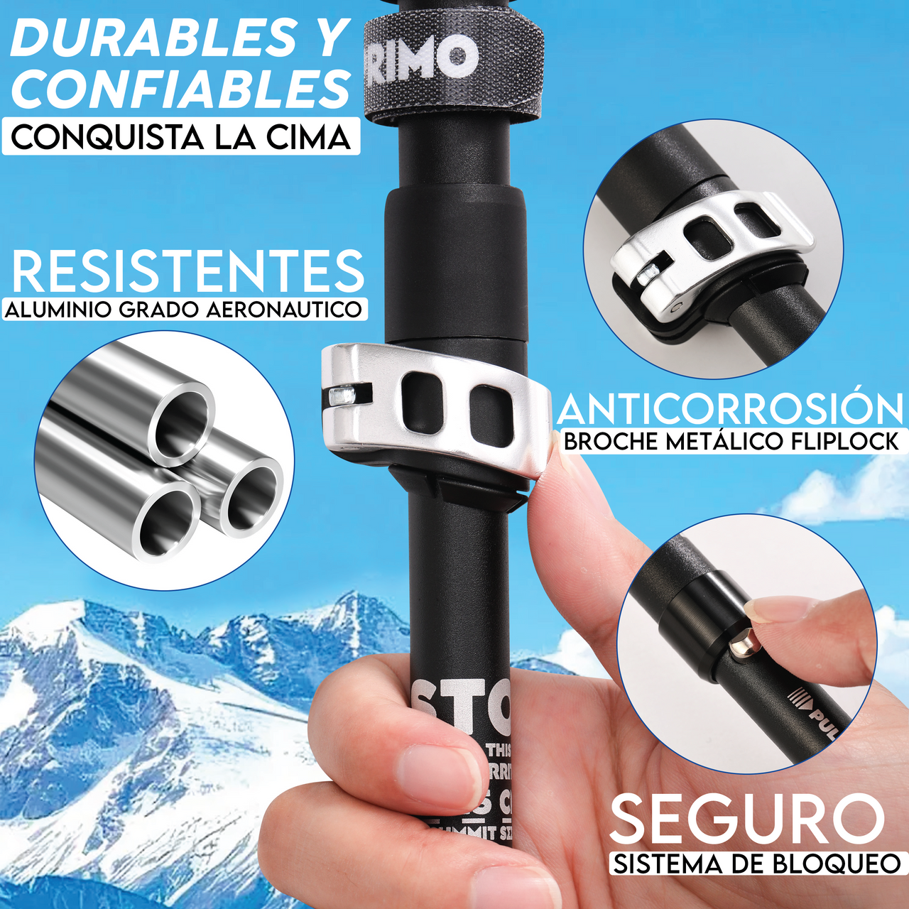 Bastones para Senderismo con AntiShock - Aluminio 7075