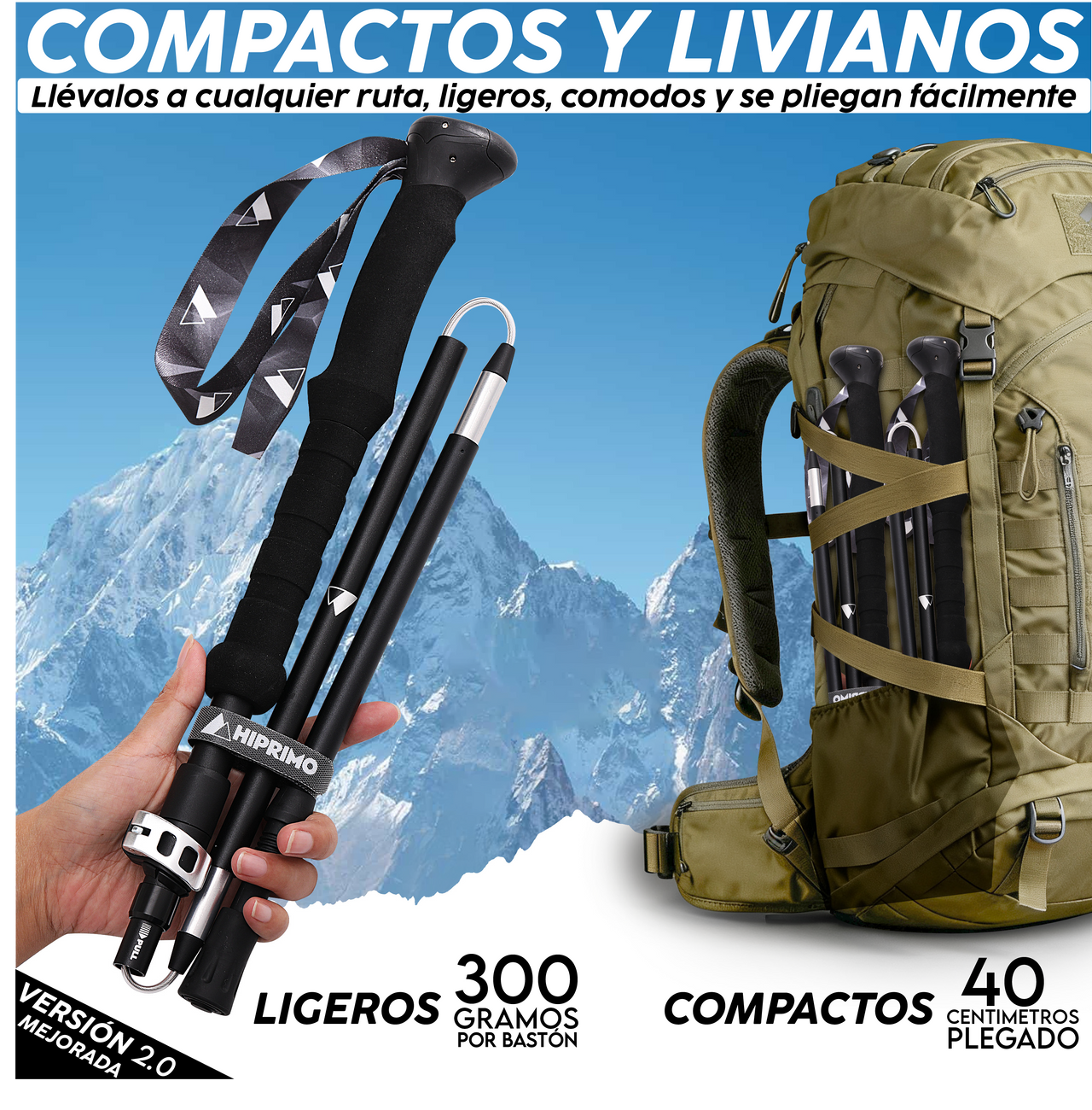 Bastones para Senderismo con AntiShock - Aluminio 7075