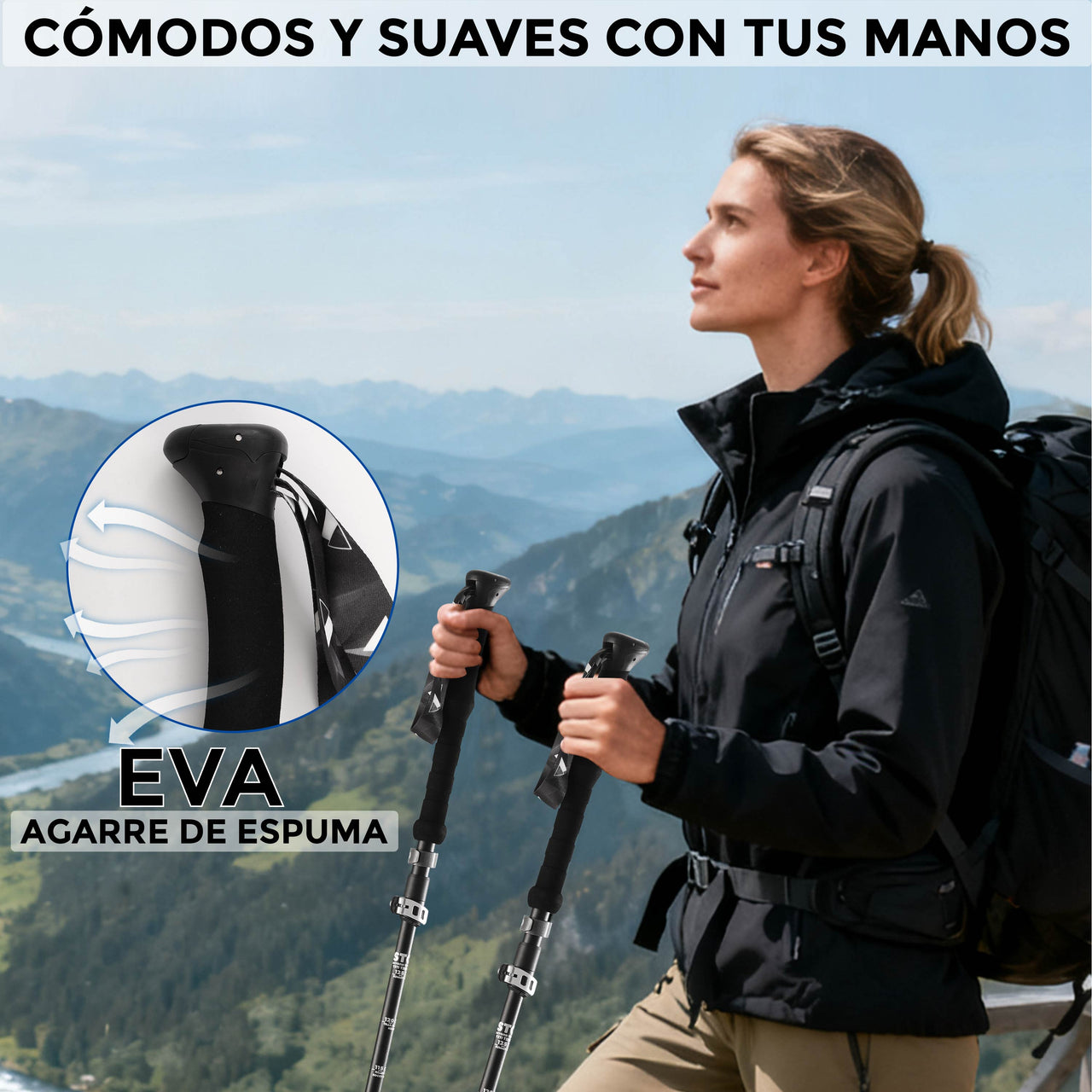 Bastones para Senderismo con AntiShock - Aluminio 7075