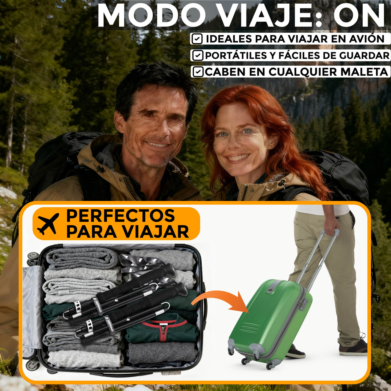 Bastones para Senderismo con AntiShock - Aluminio 7075