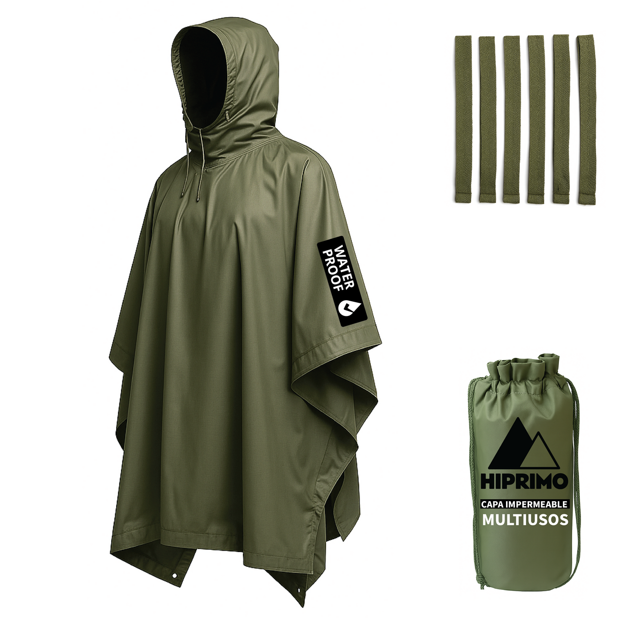 Impermeable Para Lluvia Poncho Capa Unisex Multifuncional 3 en 1